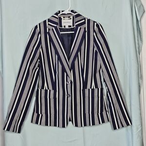 Banana Republic Striped Blazer in Navy and White